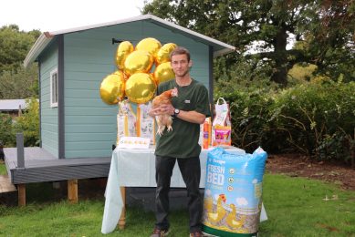 Charity re-homes its 600,000th hen at Kensington Gardens. Photo: British Hen Welfare Trust